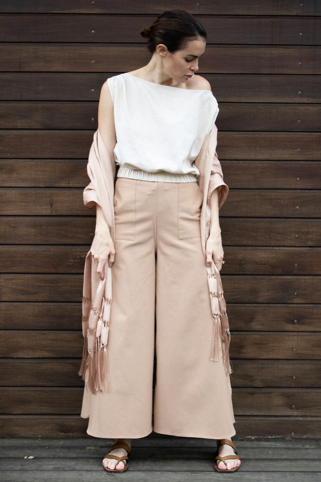 Bohemian Summer Linen Pants - Boho Tulum Style Wide Leg Trousers