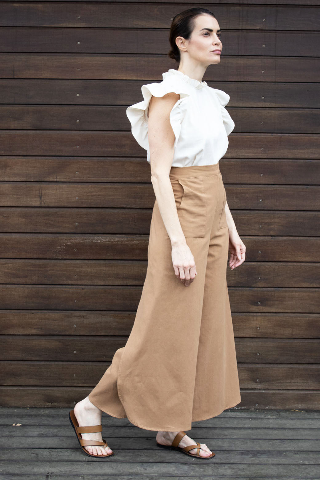 Bohemian Summer Linen Pants - Boho Tulum Style Wide Leg Trousers