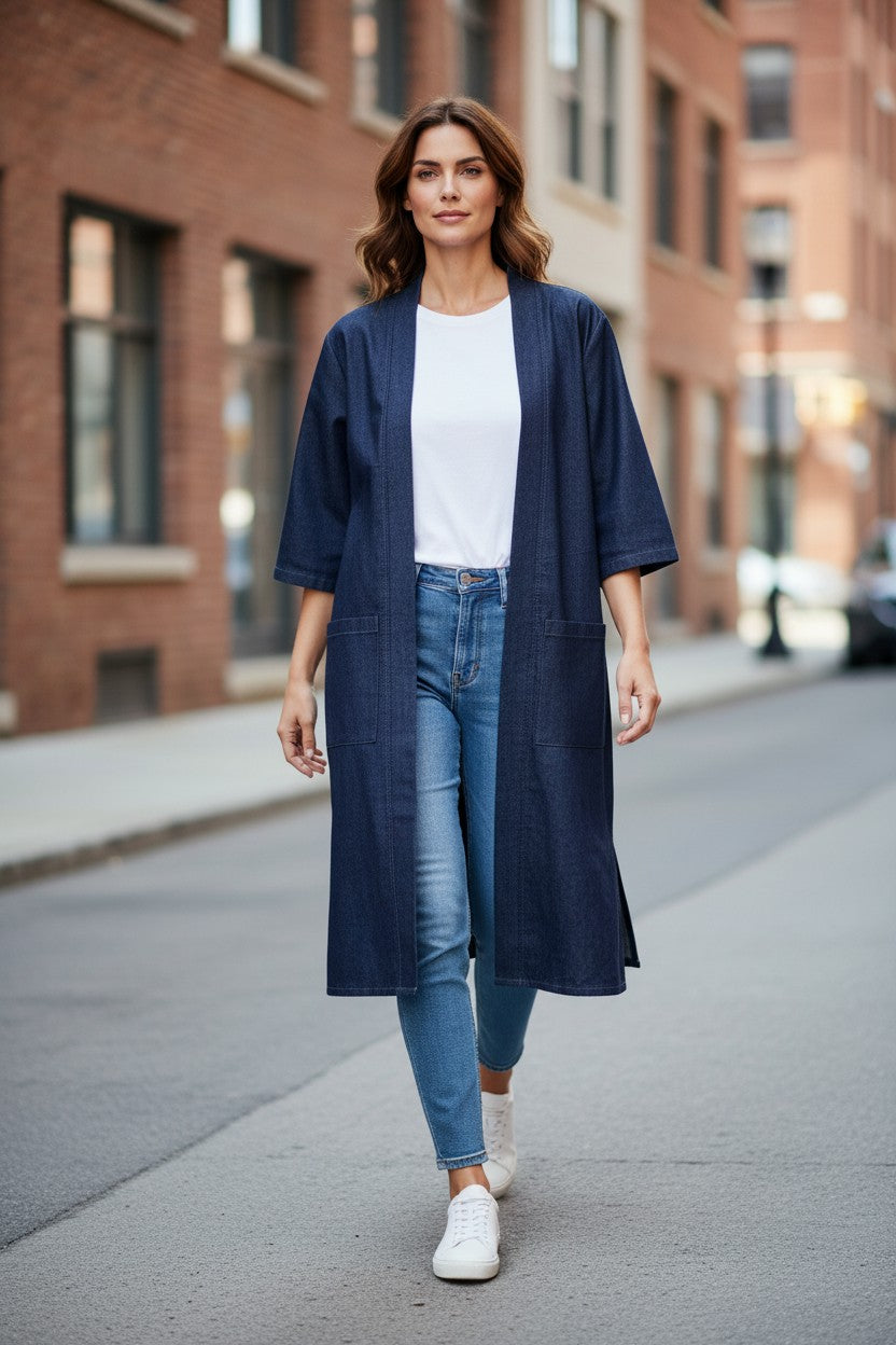 Long Denim Kimono