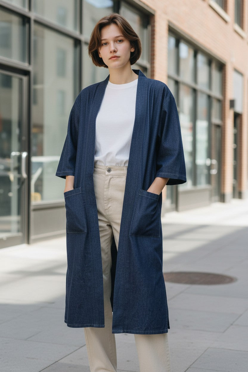 Long Denim Kimono
