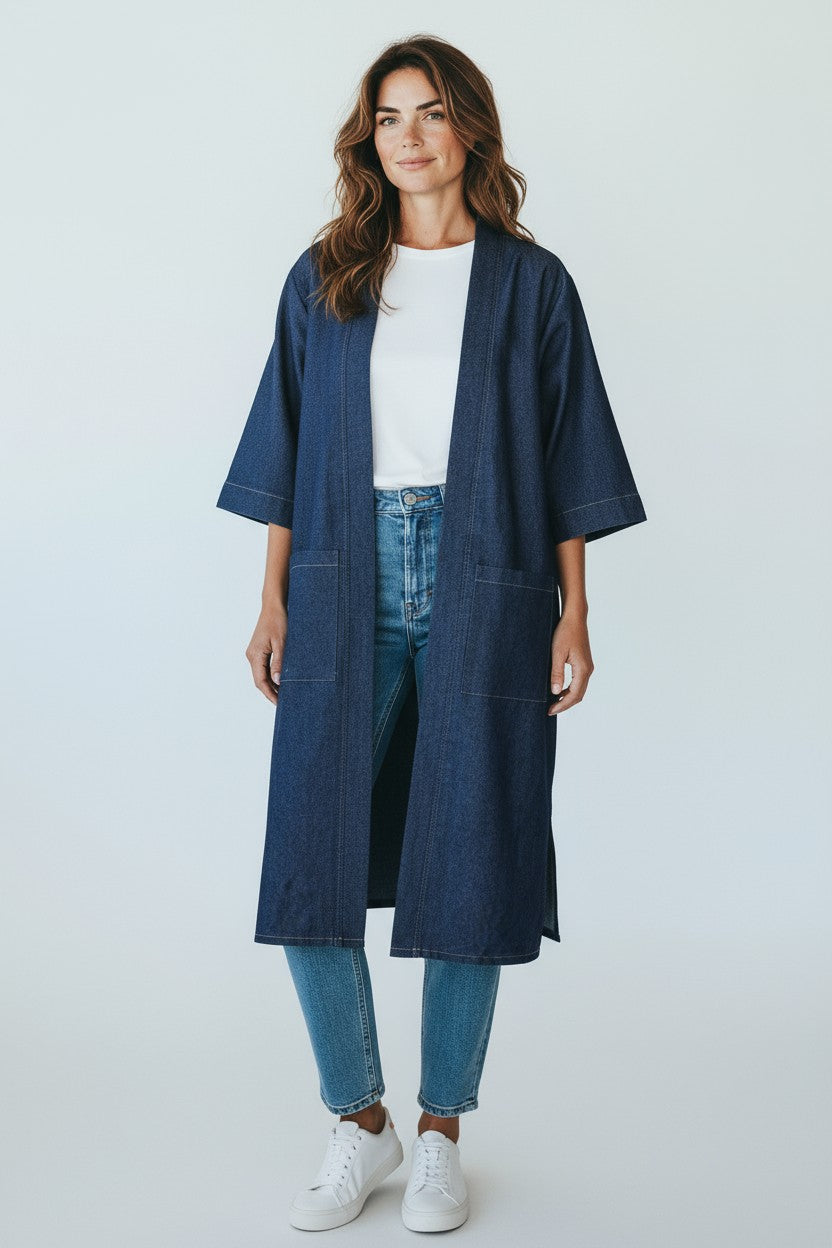 Long Denim Kimono