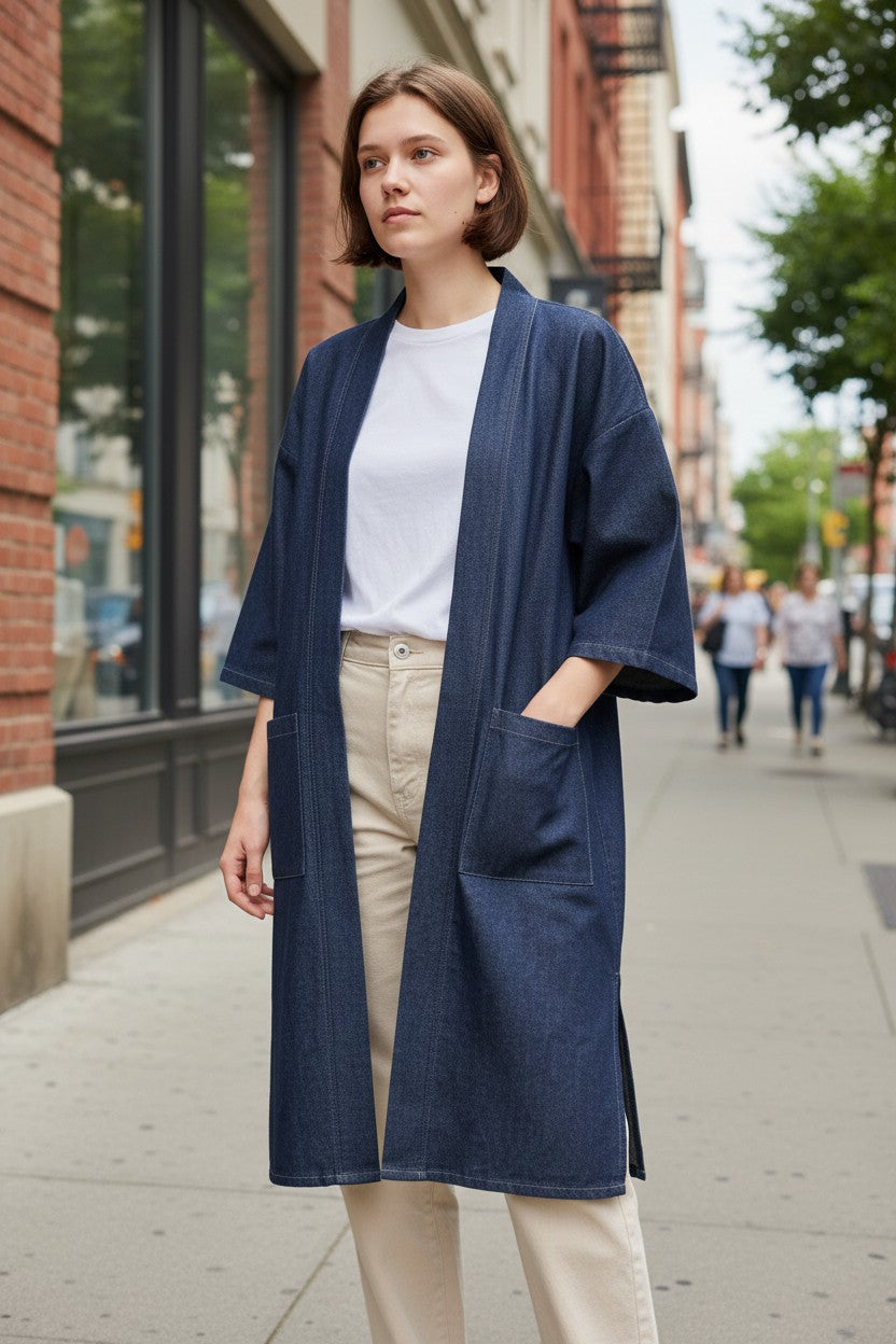 Long Denim Kimono