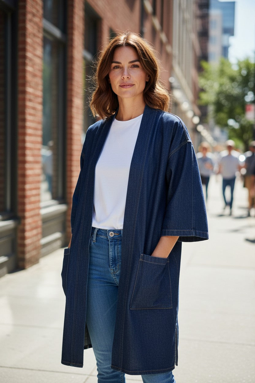 Long Denim Kimono
