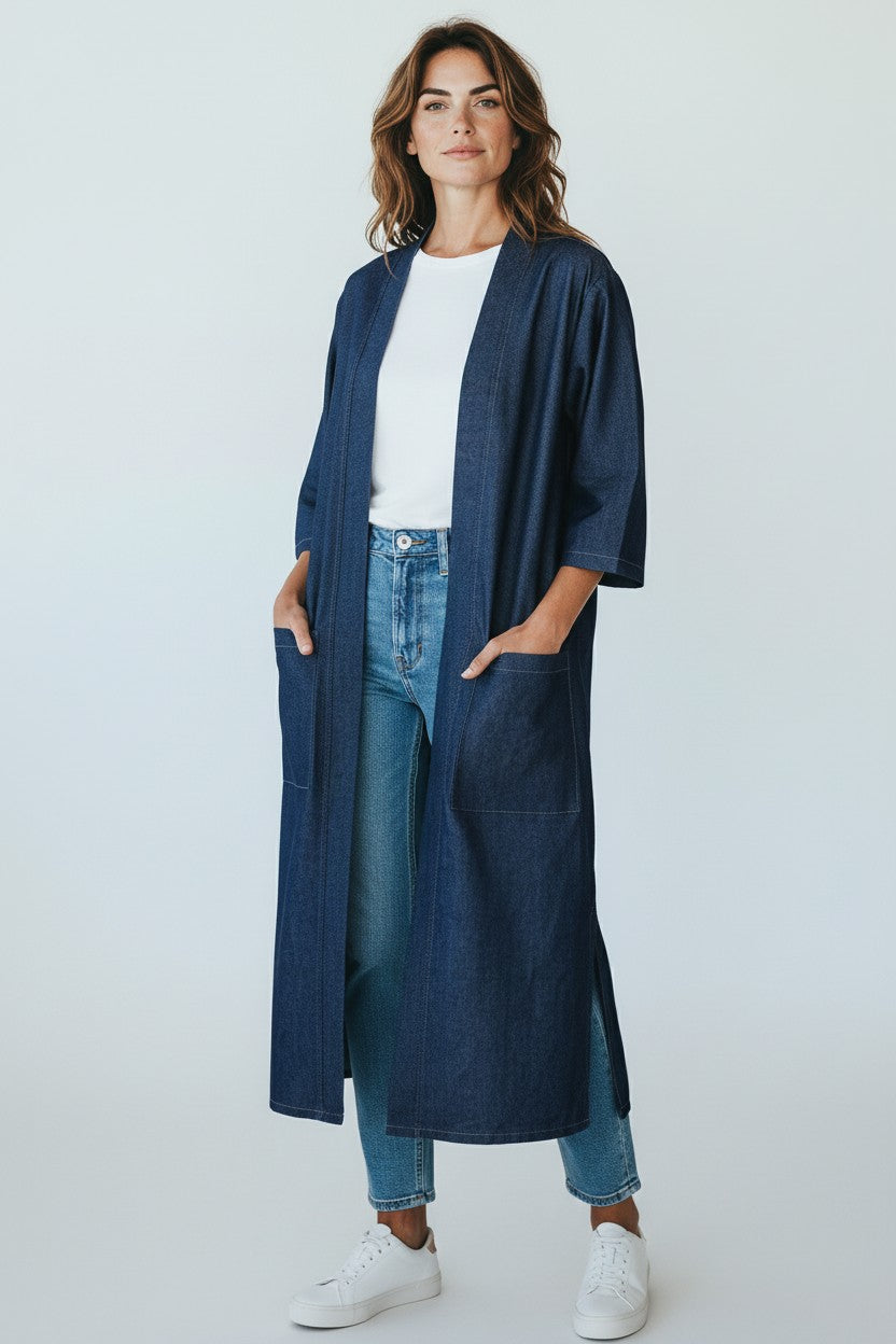 Long Denim Kimono