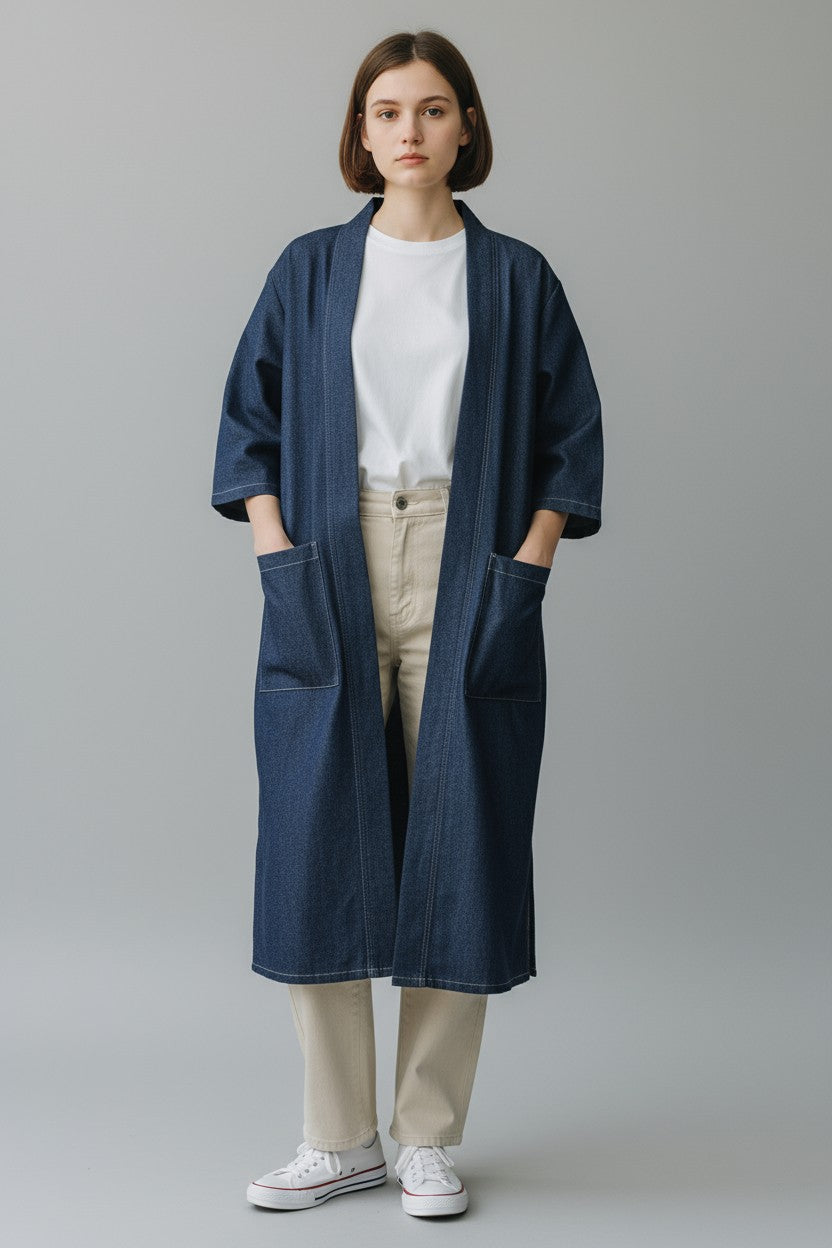 Long Denim Kimono