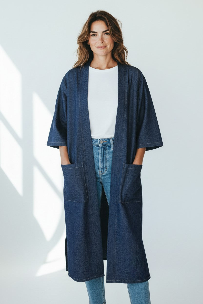 Long Denim Kimono