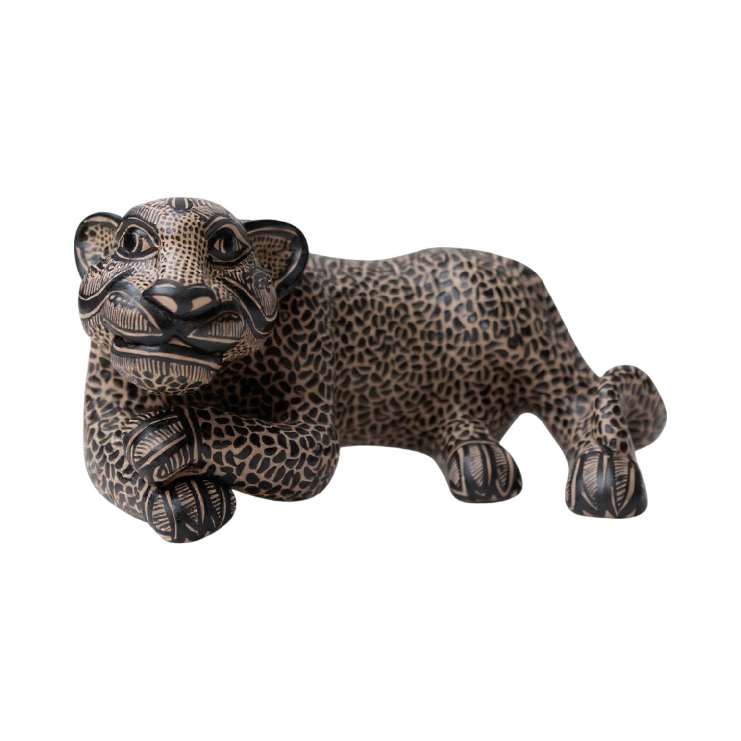 Medium Clay Mayan Jaguar Sculpture