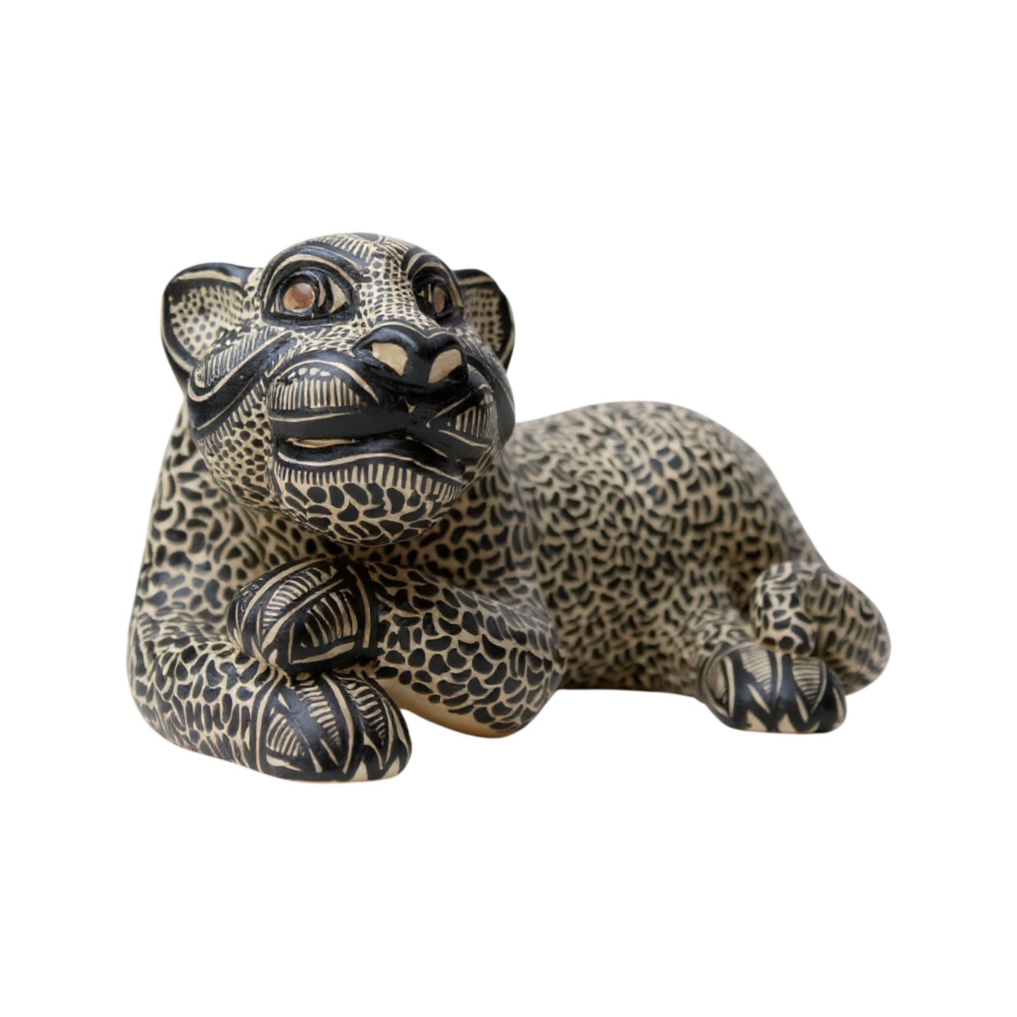 Medium Clay Mayan Jaguar Sculpture
