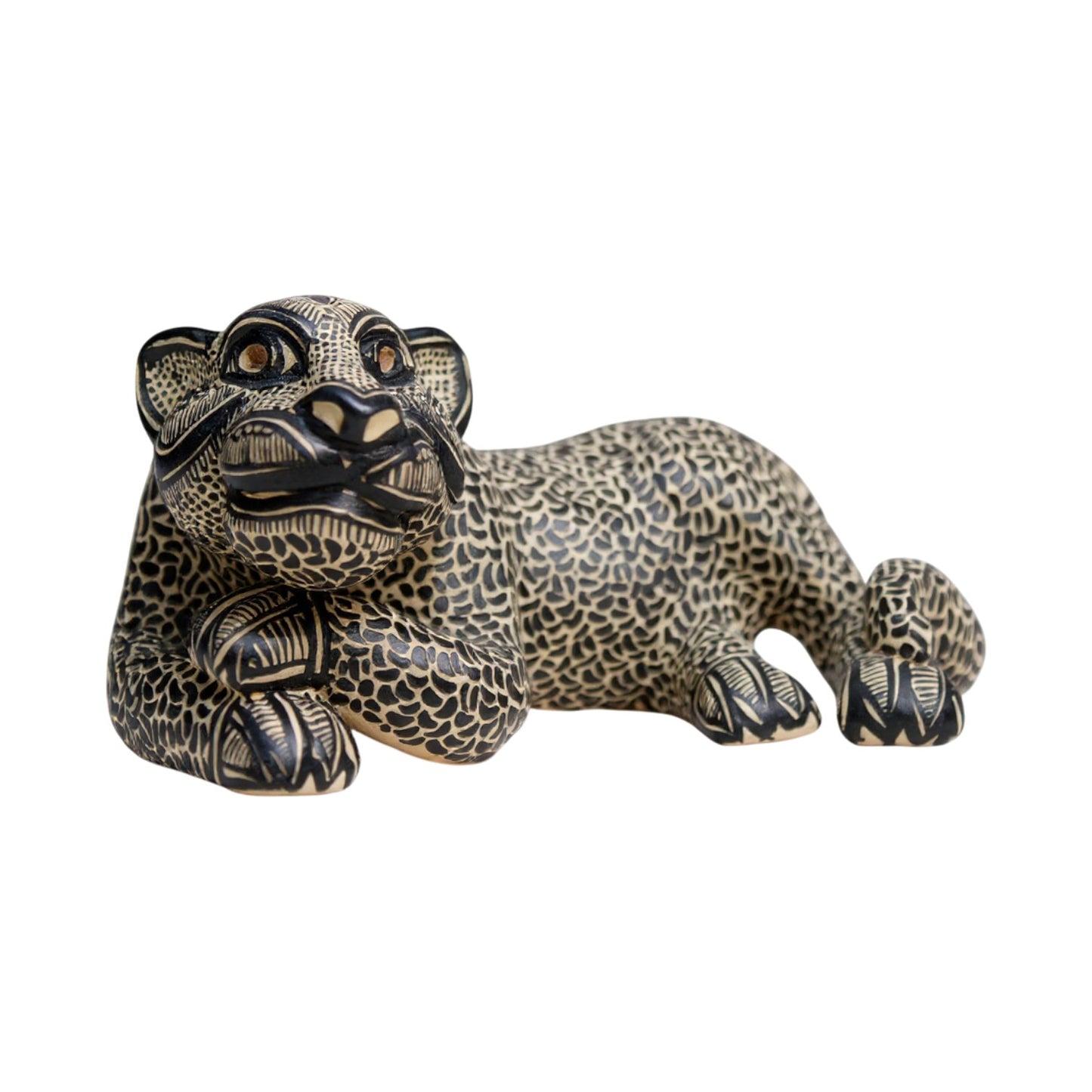 Medium Clay Mayan Jaguar Sculpture