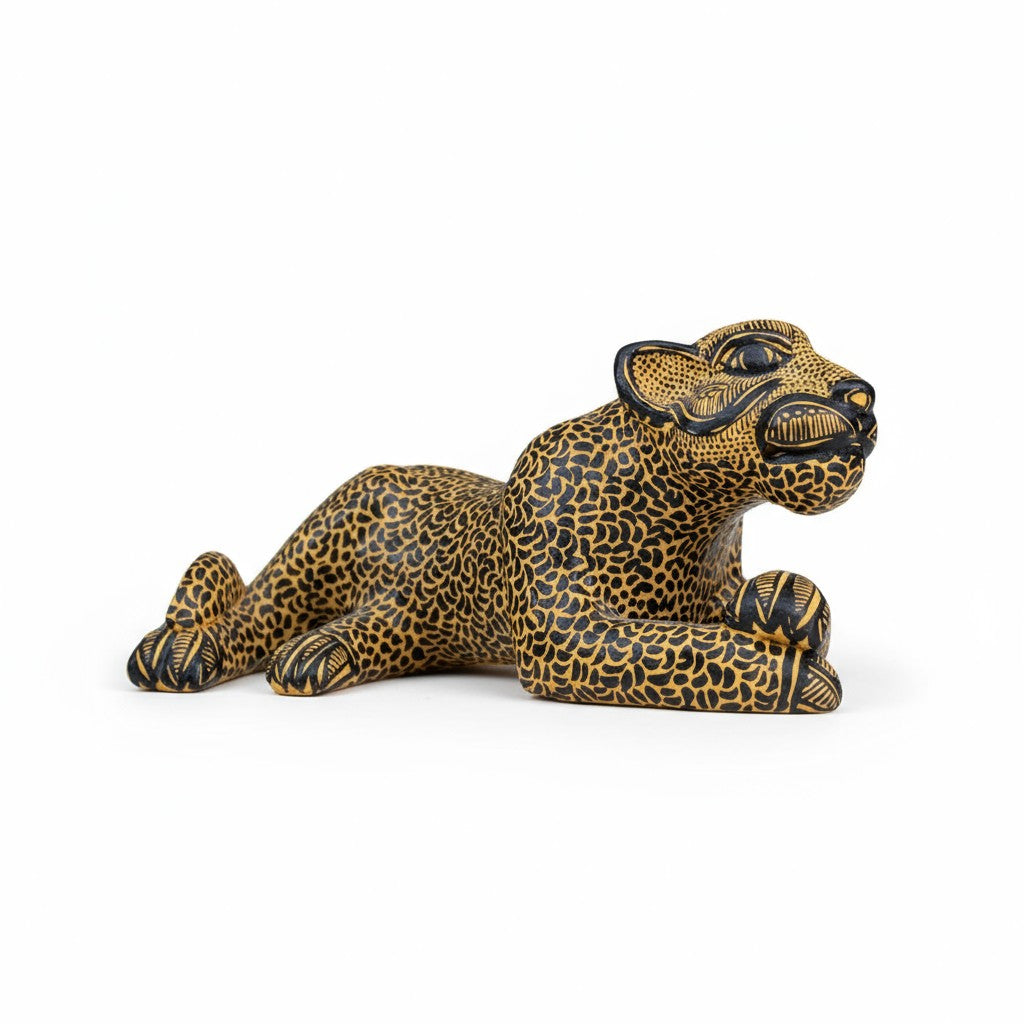 Medium Clay Mayan Jaguar Sculpture