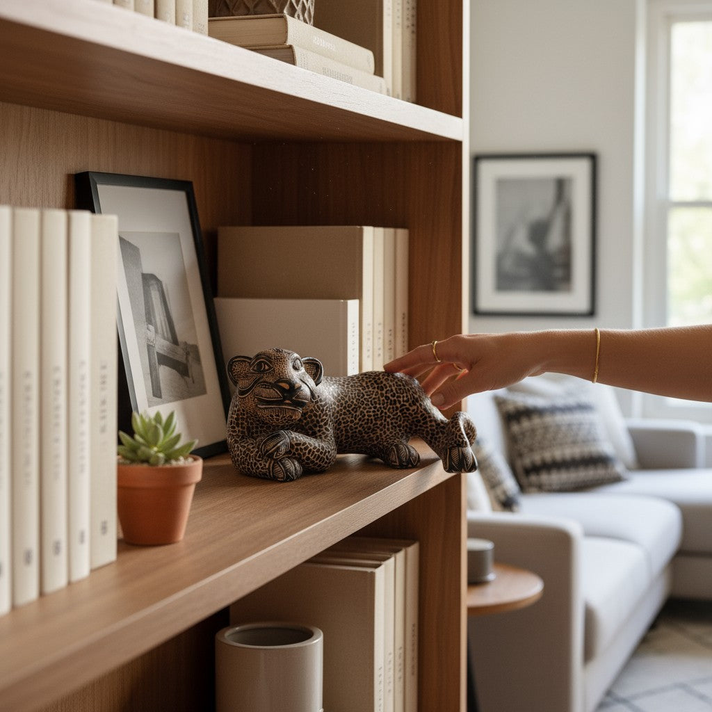 Medium Clay Mayan Jaguar Sculpture