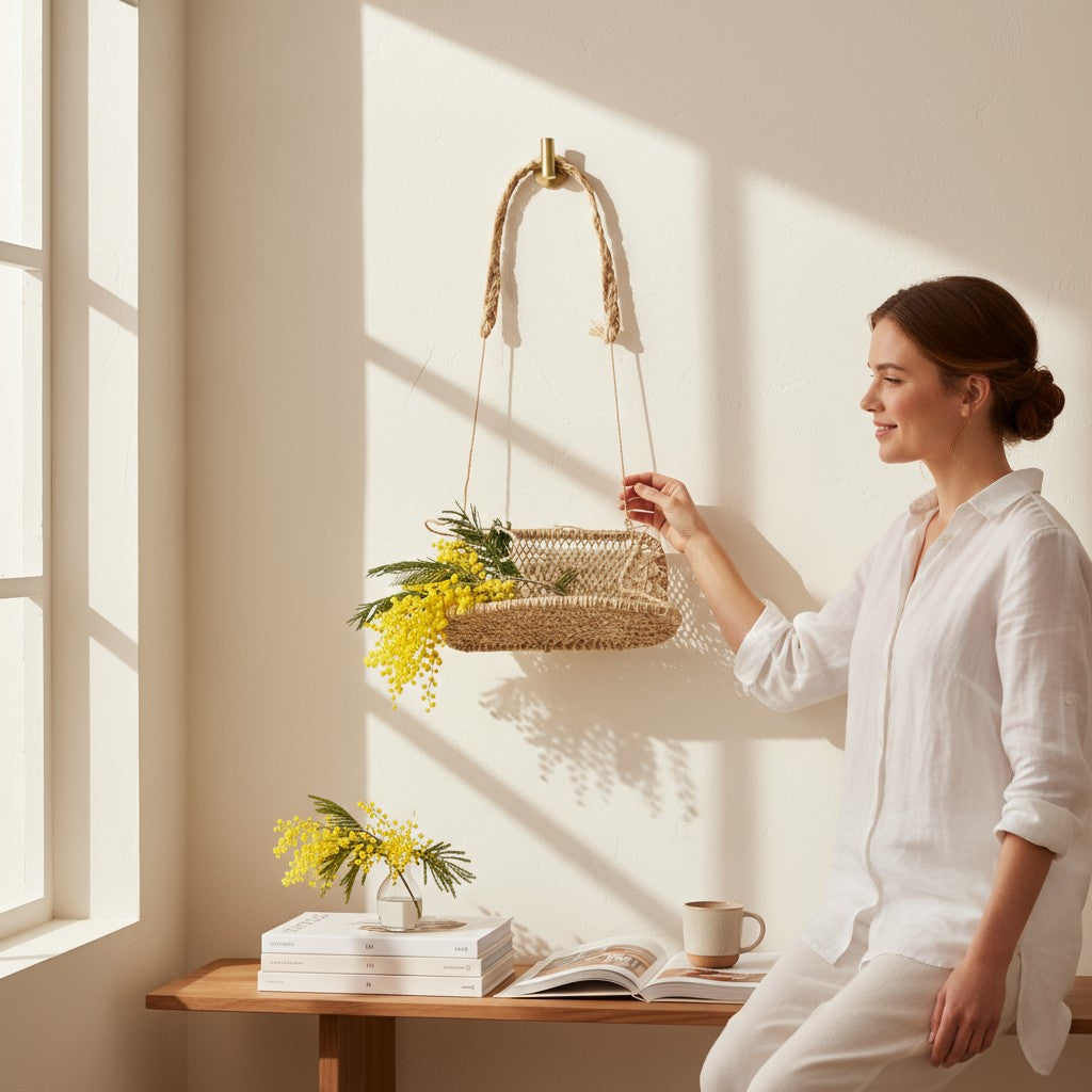 Medium Jonote Handwoven Wall Storage Hanging Basket