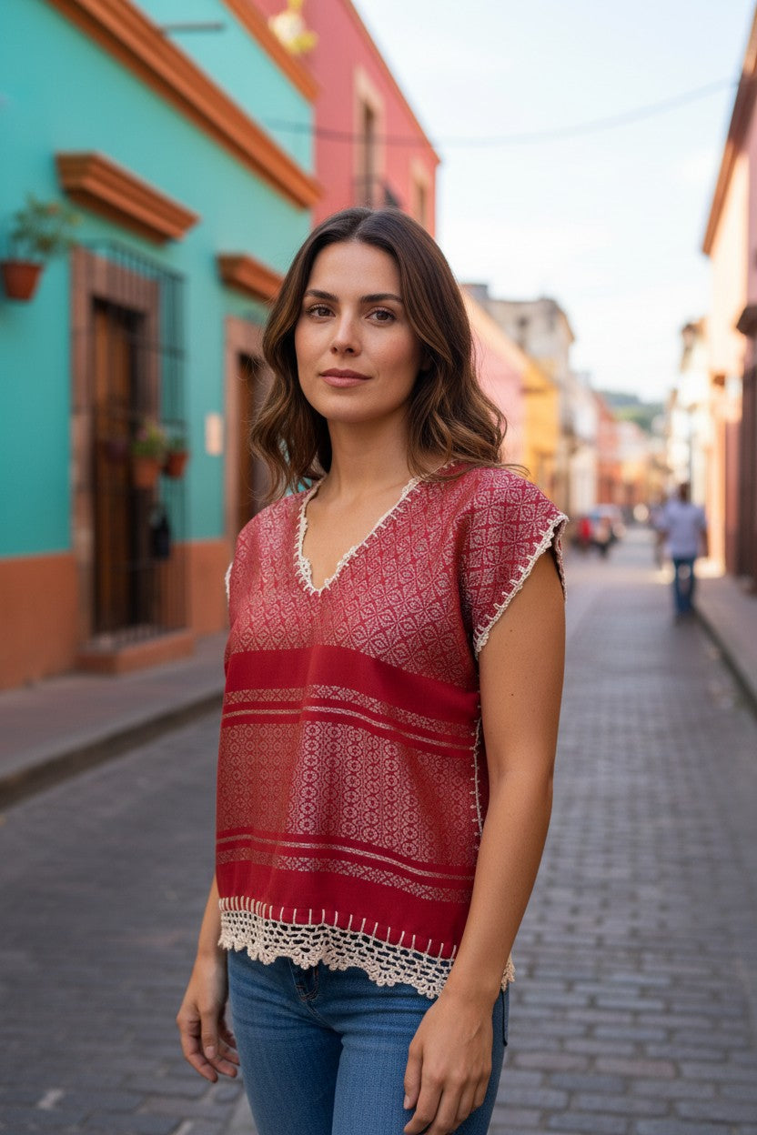Oaxaca Handwoven Cotton Huipil Top