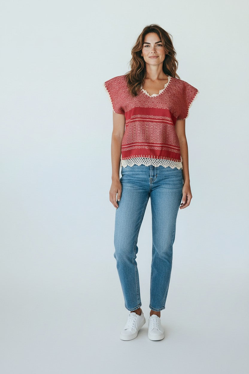 Oaxaca Handwoven Cotton Huipil Top