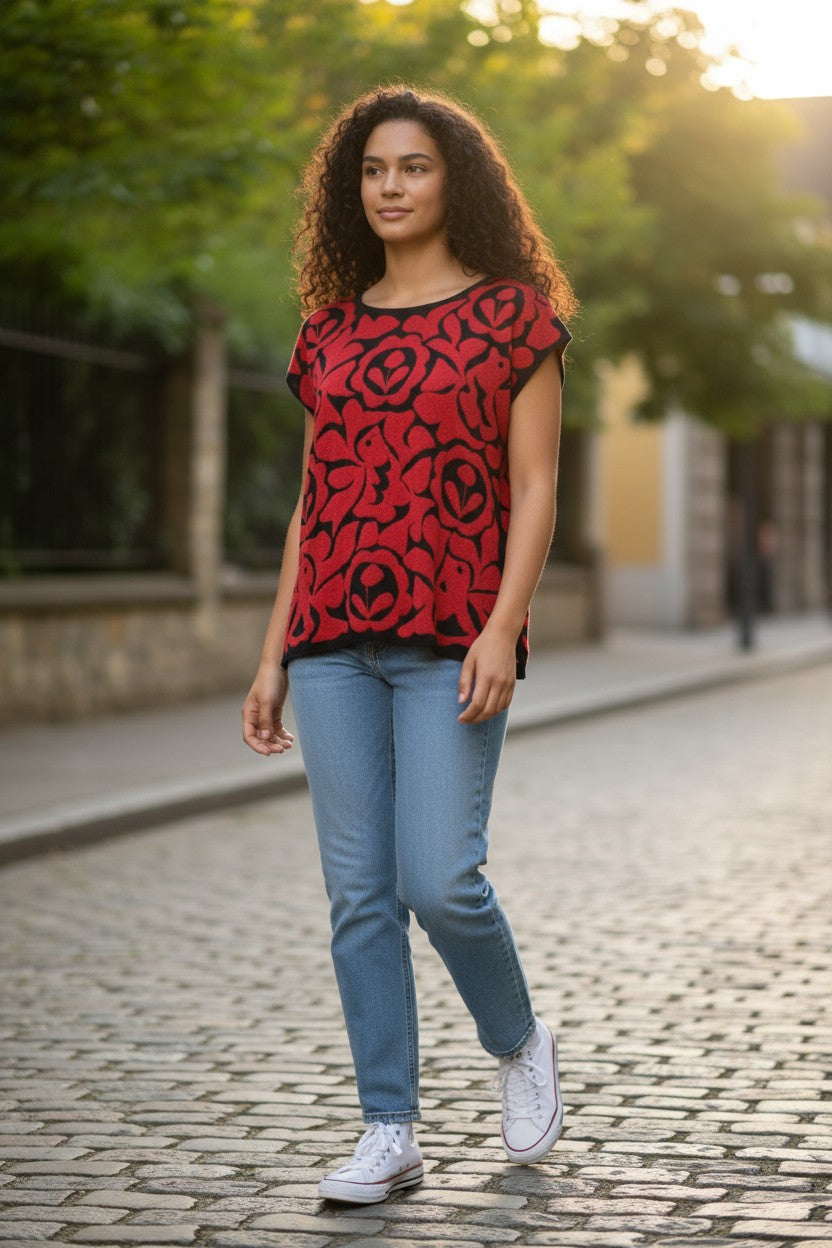 Oaxacan Istmo Floral Blouse