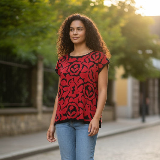 Oaxacan Istmo Floral Blouse