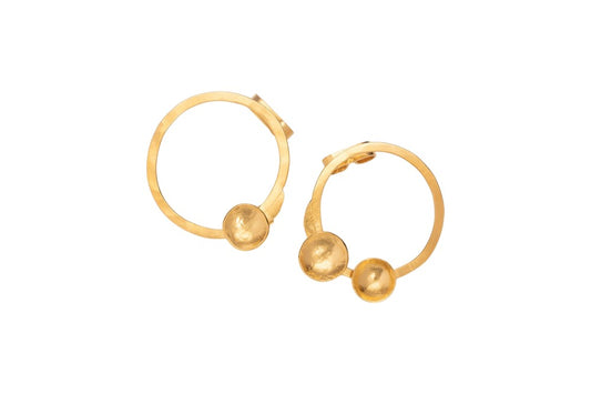 Handcrafted hammered hoop earrings in 24k gold or silver plating – Olpe design