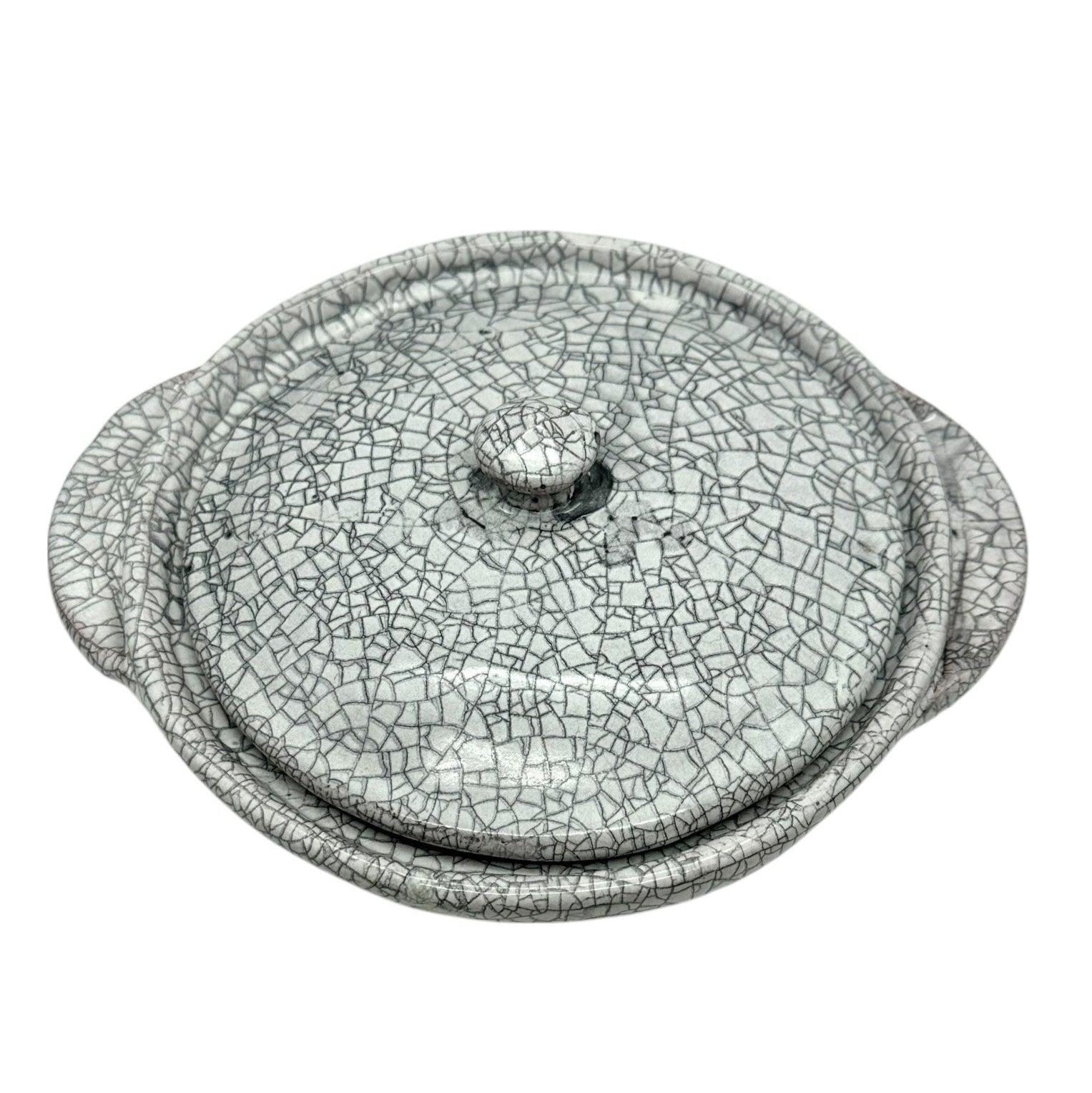 Cracked Clay Design Ceramic Pan with Lid