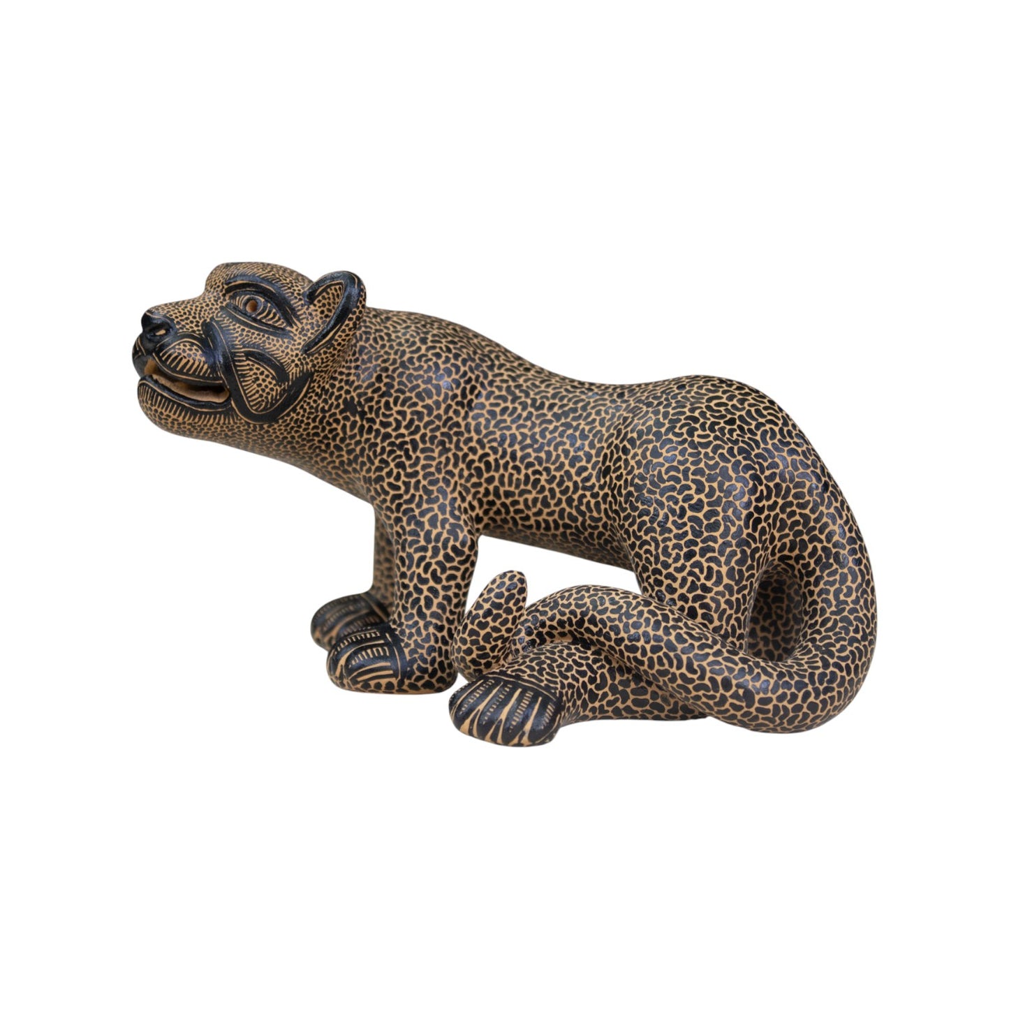  Pottery Mayan Jaguar Handcrafted Mexican Clay Figurine