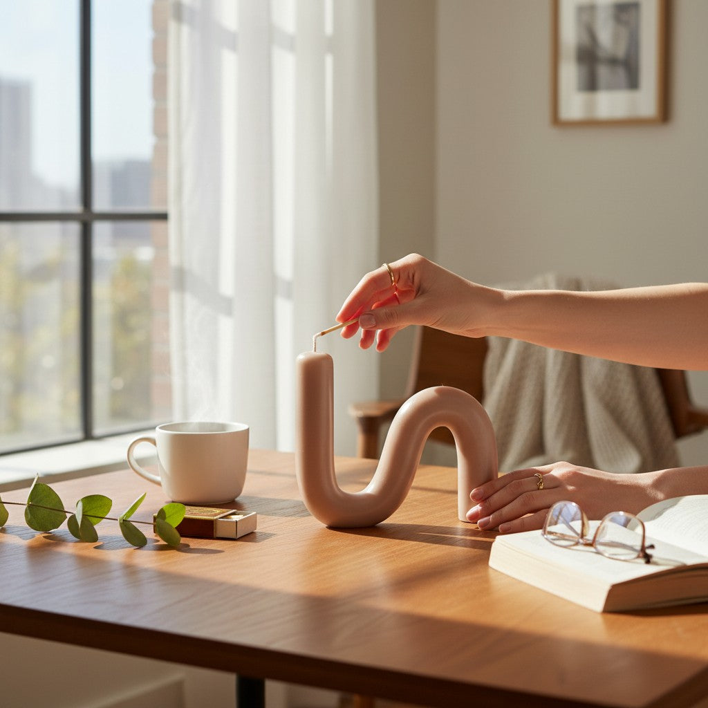 S-Shaped Handmade Beeswax Candle