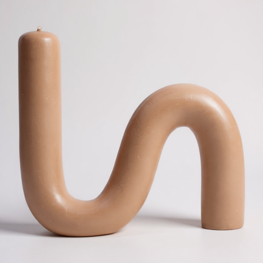 S-Shaped Handmade Beeswax Candle