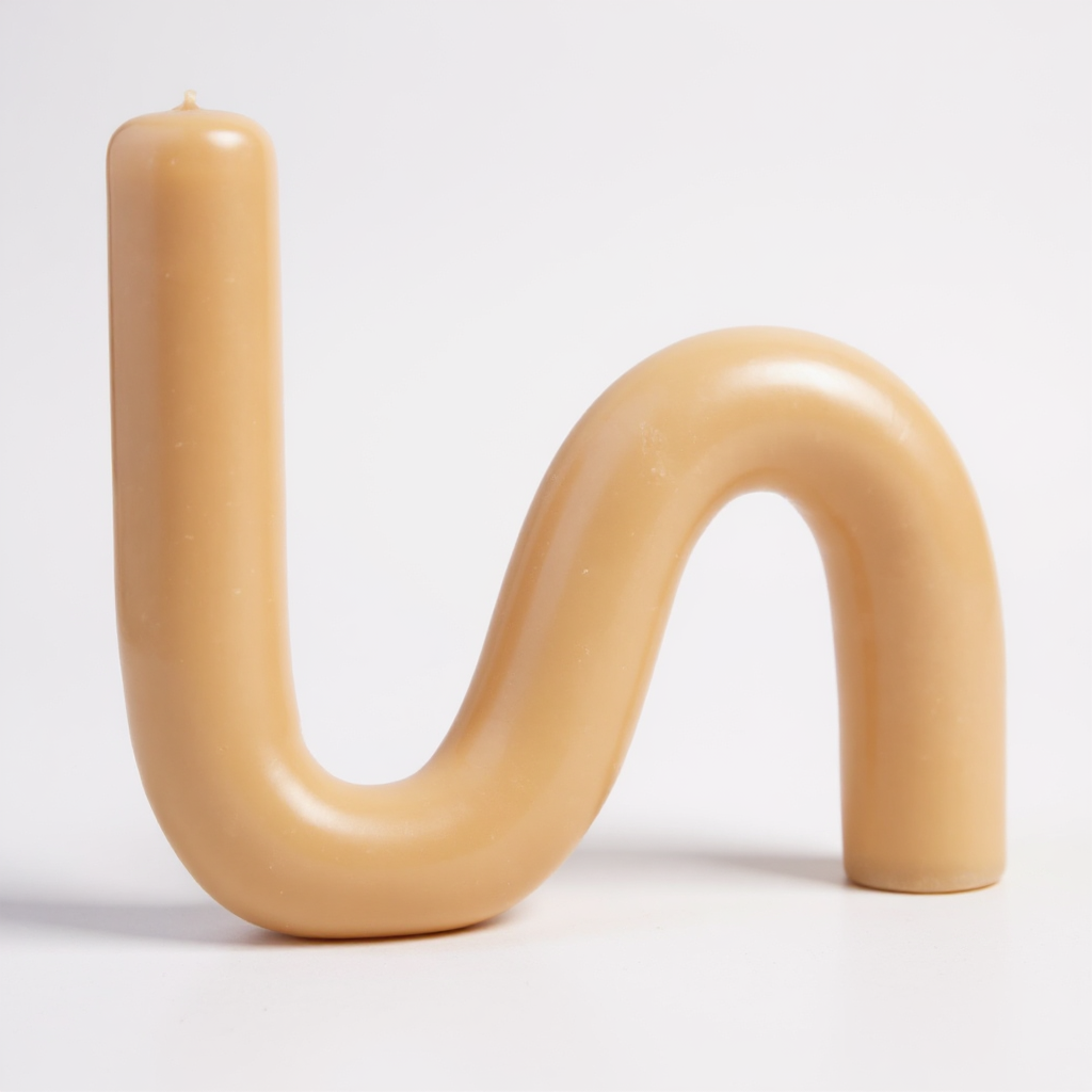 S-Shaped Handmade Beeswax Candle