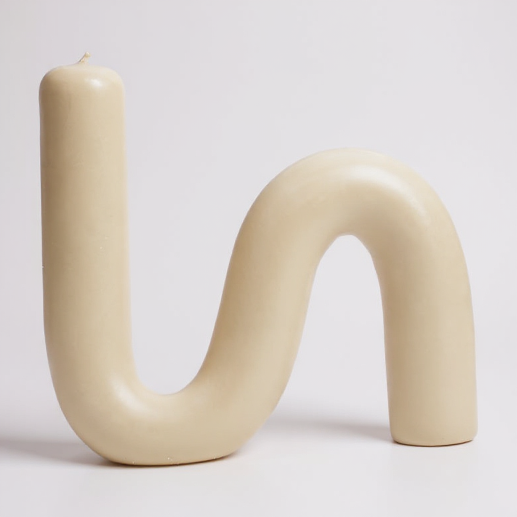 S-Shaped Handmade Beeswax Candle