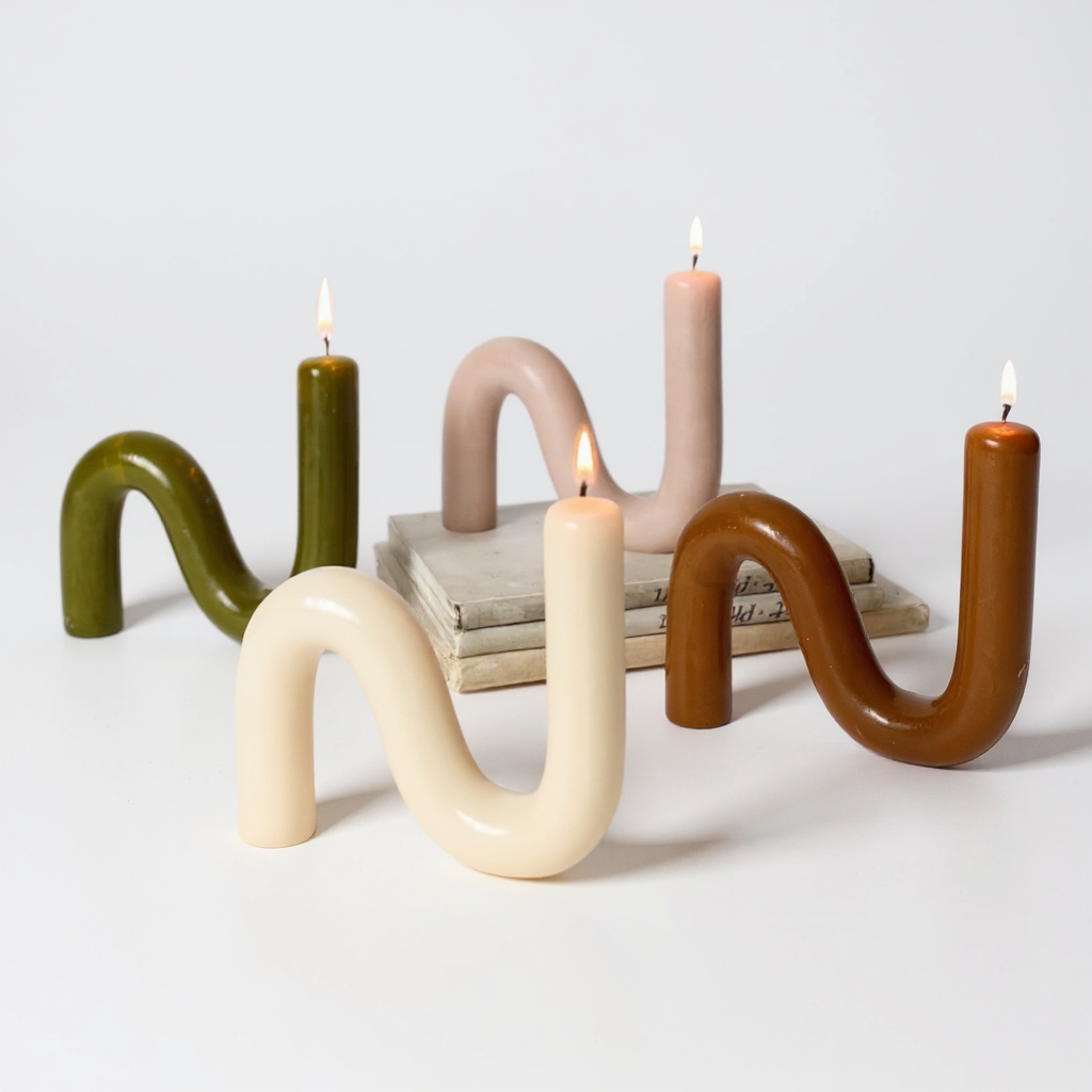 S-Shaped Handmade Beeswax Candle
