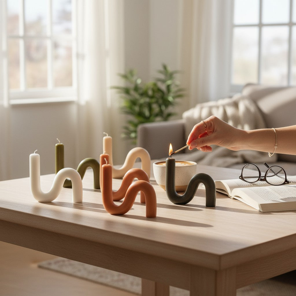 S-Shaped Handmade Beeswax Candle