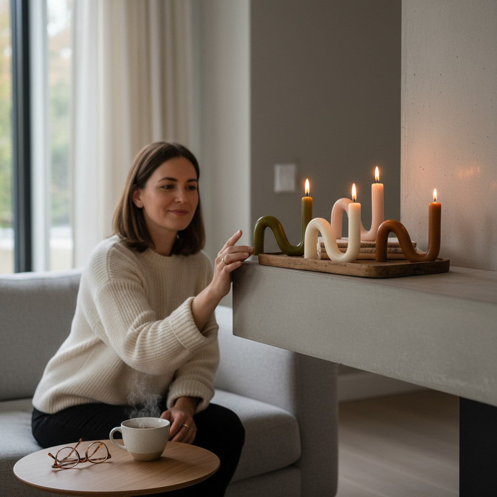 S-Shaped Handmade Beeswax Candle