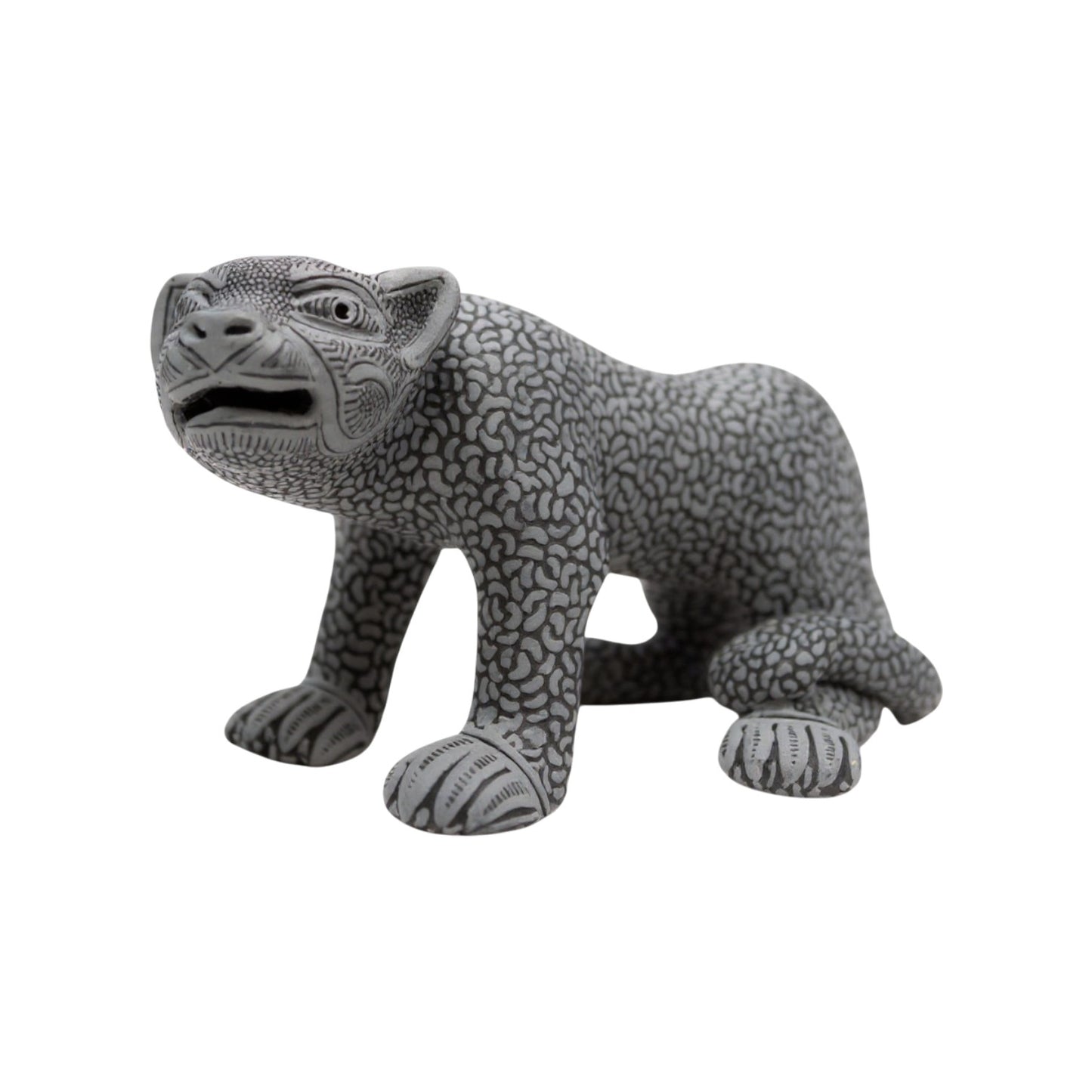 Handmade Mexican Clay Jaguar Sculpture – Small