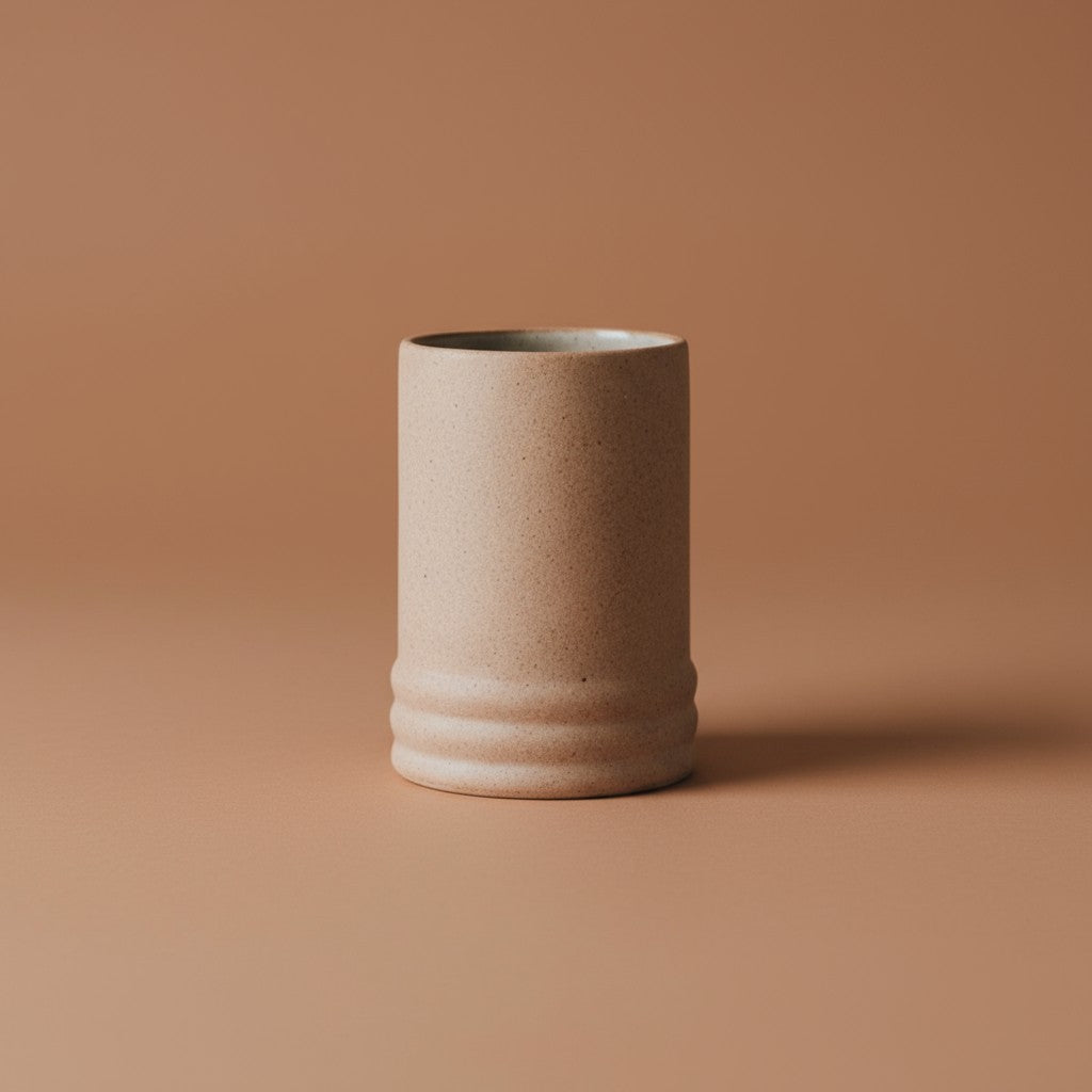 Ribbed Ceramic Cup