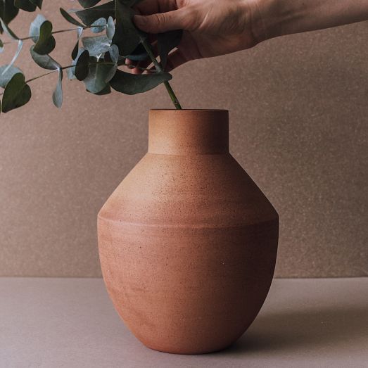 Handcrafted Chocolate Terracotta Egeo Ceramic Vase