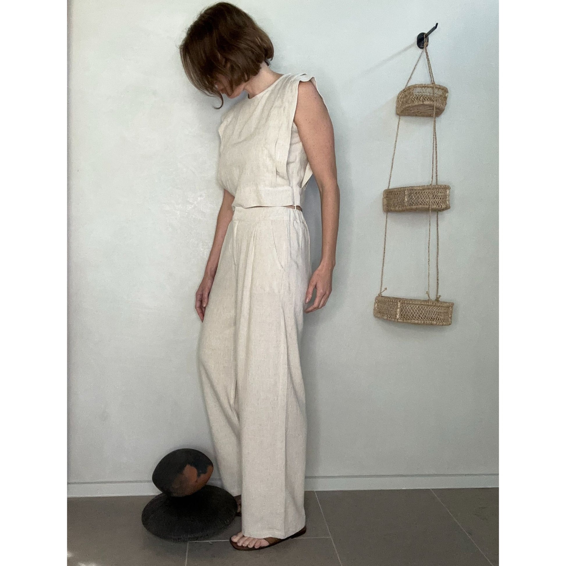 Linen Pleated Blouse