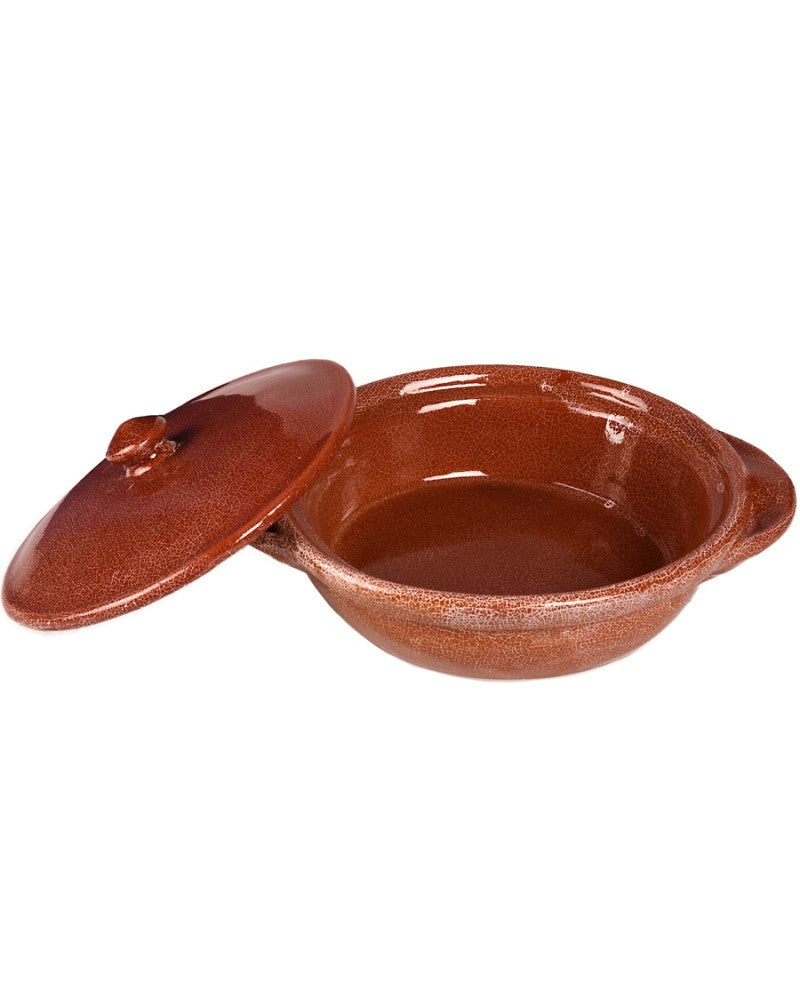 Cracked Clay Design Ceramic Pan with Lid