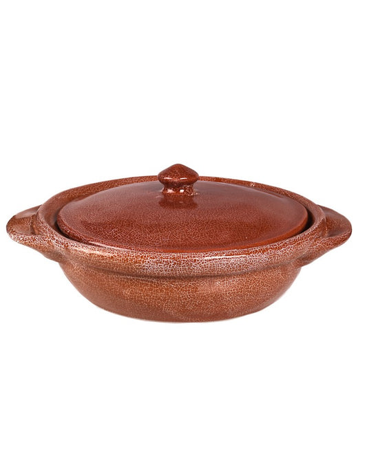 Cracked Clay Design Ceramic Pan with Lid