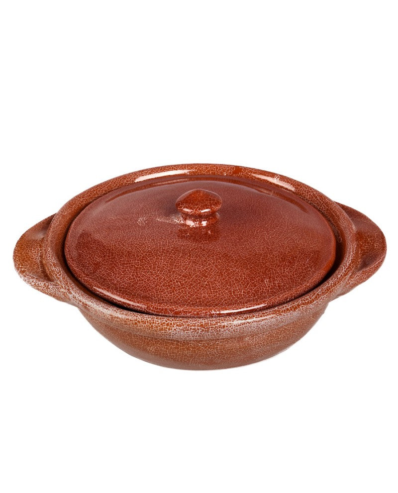 Cracked Clay Design Ceramic Pan with Lid