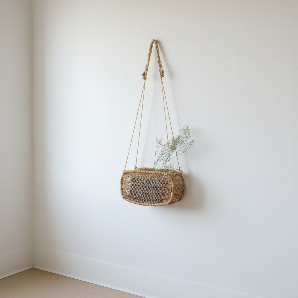 Rectangular Jonote Wall Hanging Basket