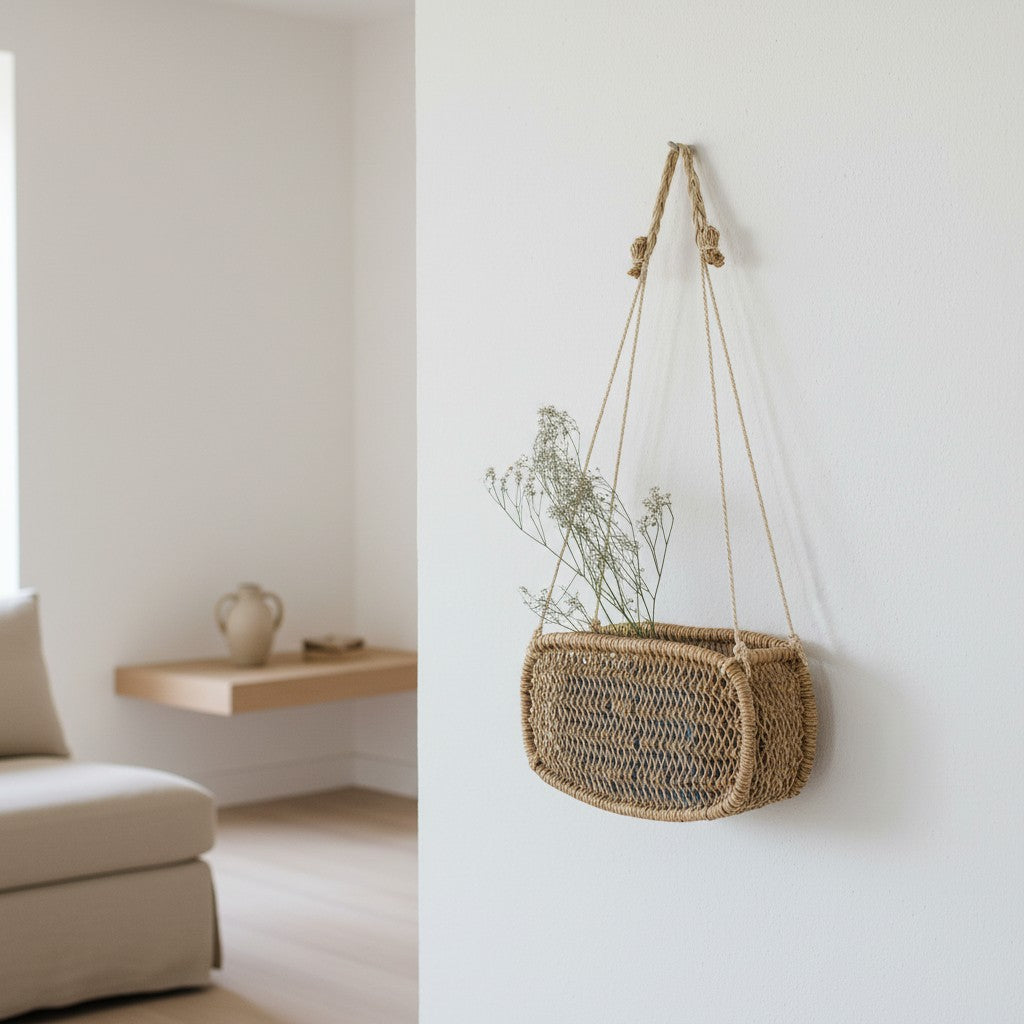 Rectangular Jonote Wall Hanging Basket
