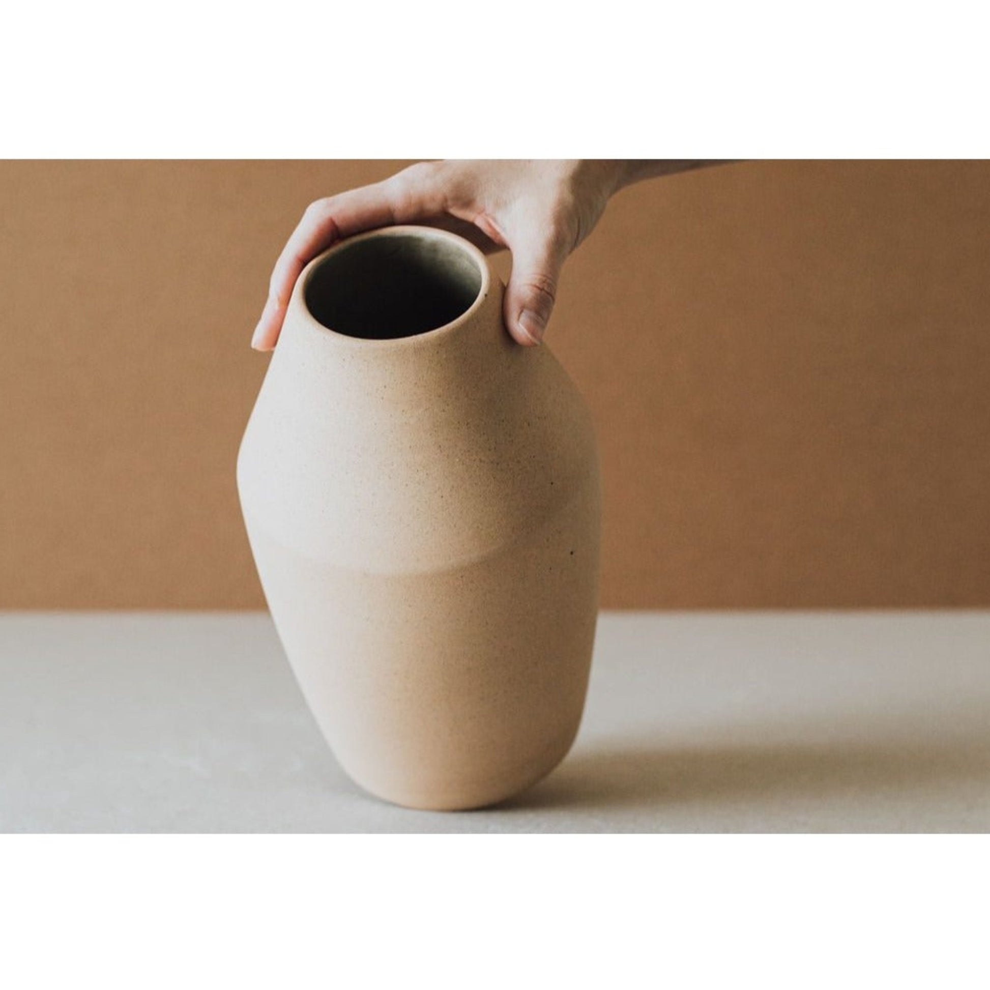 Torno Modern Sand Terracotta Vase 