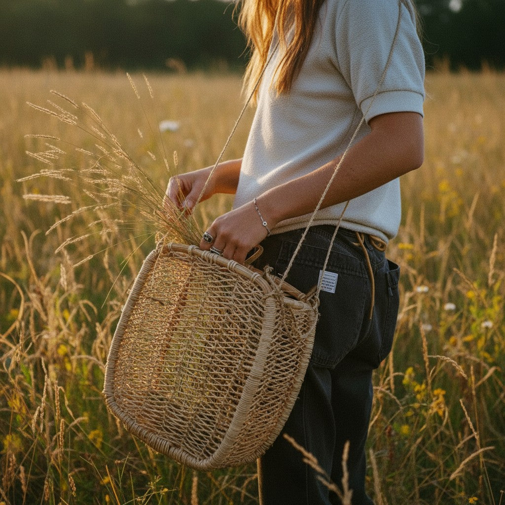 Handwoven Square Jonote Basket Bag