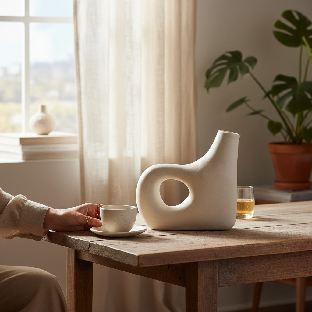 Organic Spout Sculptural Ceramic Vase