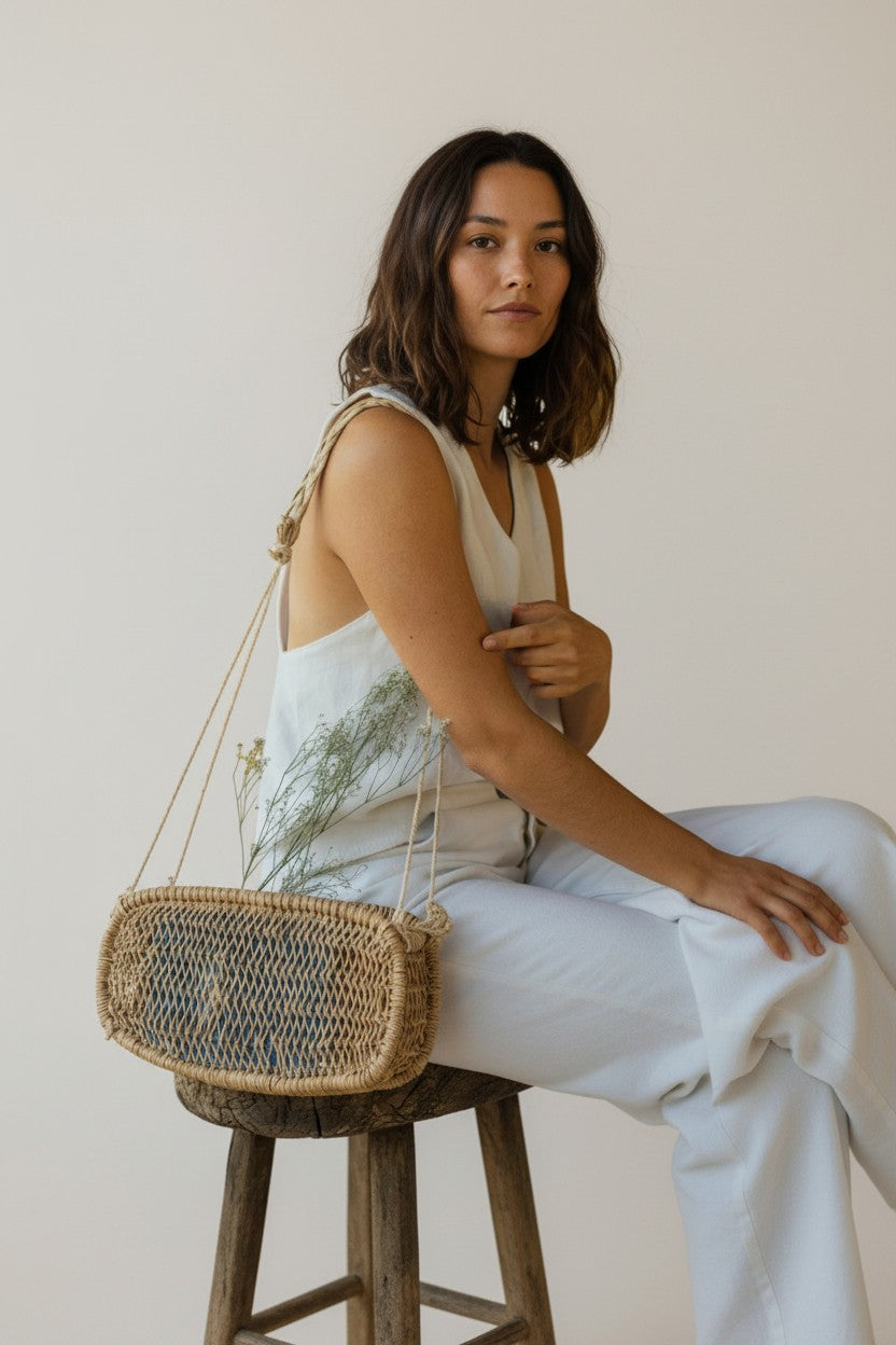 Rectangular Jonote Basket Bag