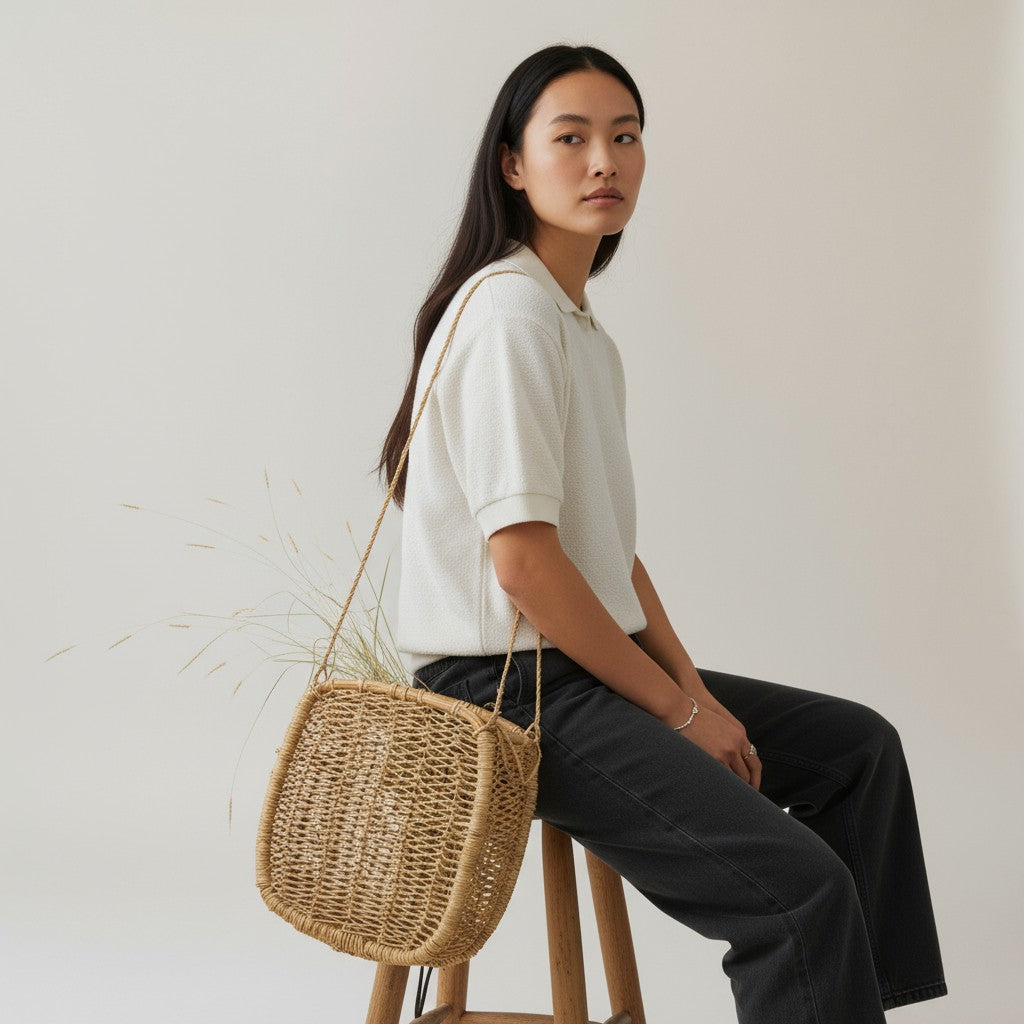 Handwoven Square Jonote Basket Bag